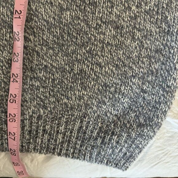 Lands End Virgin Wool Crew Neck Sweater Mens Medium 38-40 Gray Knit Recycled USA - Picture 6 of 6